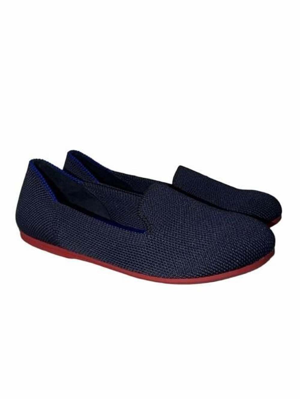 Rothy's The Loafer Navy Blue with Red Sole Youth Size 13 Slip-On Shoes